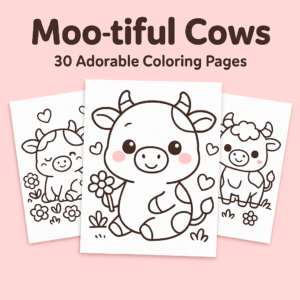 Moo-tiful Cows Coloring Pages PDF – 30 Relaxing and Cute Cow Designs